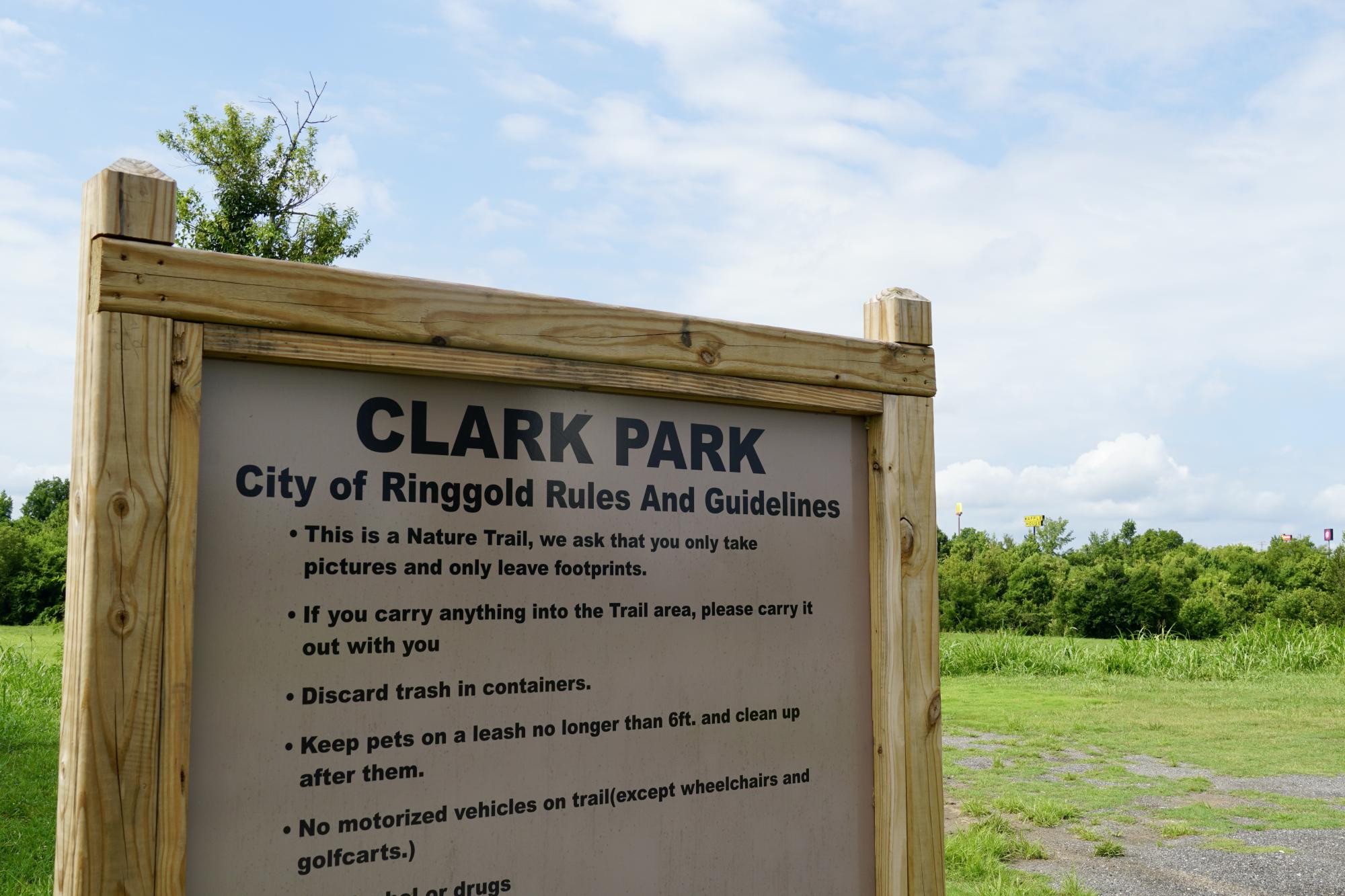 Park sign with rules